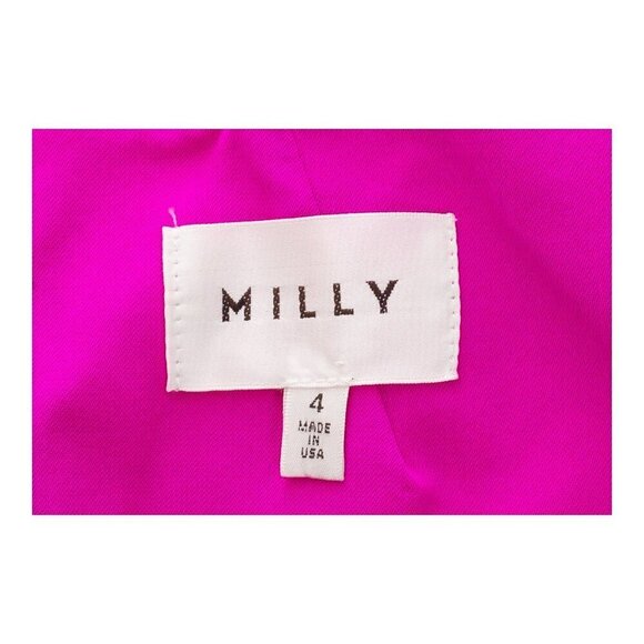 MILLY Magenta Color Block Midi Dress - Picture 6 of 7